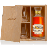 Langatun - Old Crow in Karaffe - Geschenk-Holzbox mit 2 Gläsern - Swiss Single Malt Whisky