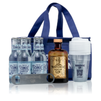 Moustache - Gin Tonic Kühltasche - Ginger Gin - 50cl plus 6x20cl Swiss Tonic, Becher & Flaschenöffner